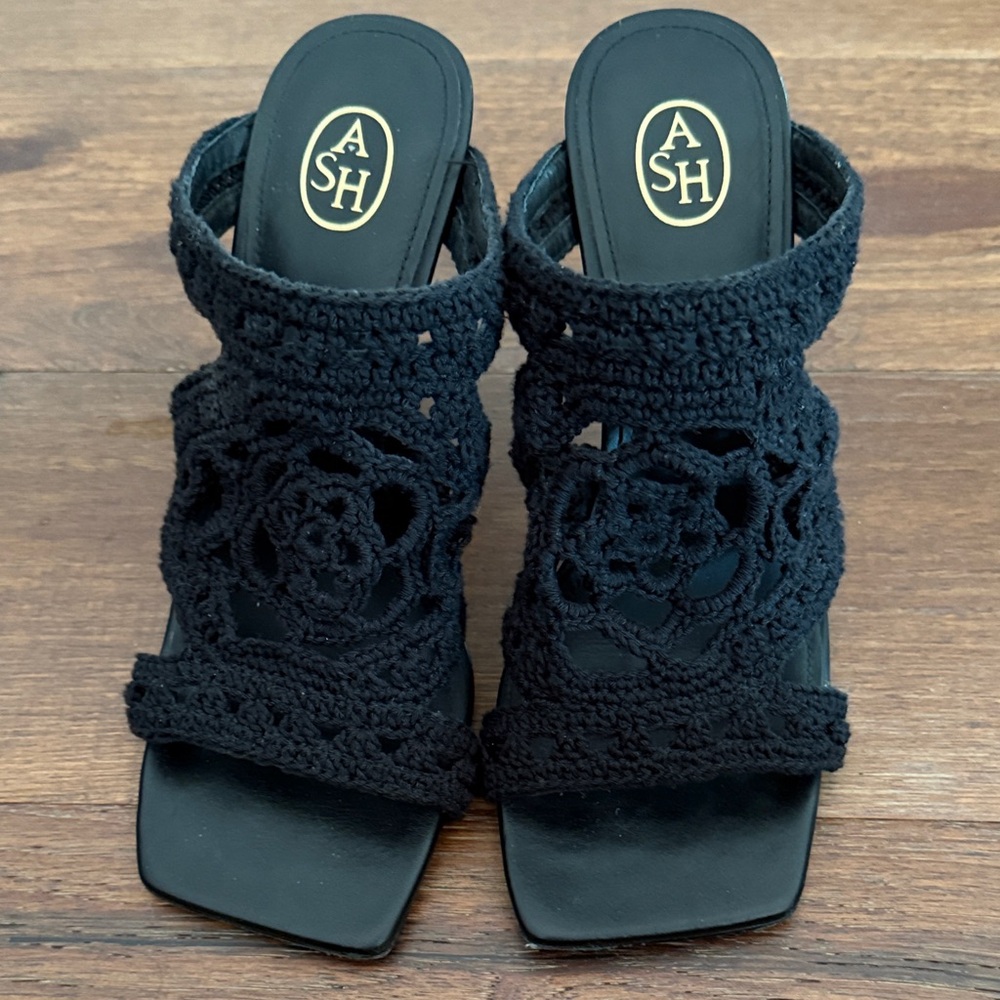 Ash Women's Black Crochet heels